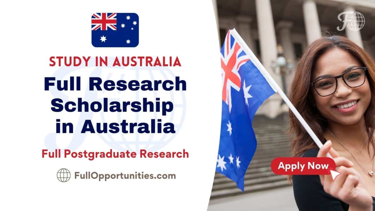 Full Postgraduate Research Scholarship in Australia